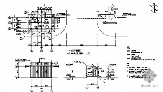 某塑料工厂门卫建筑施工图-3