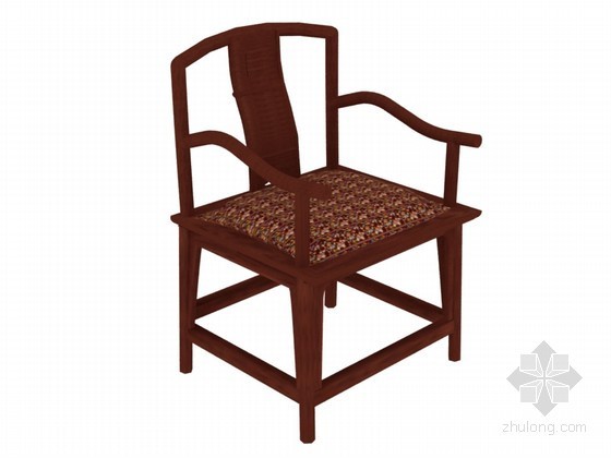 室内阶梯教室座椅模型资料下载-中式座椅3D模型下载