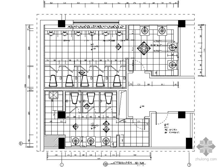 公共卫生间装修施工图集资料下载-某国际酒店公共卫生间装修图