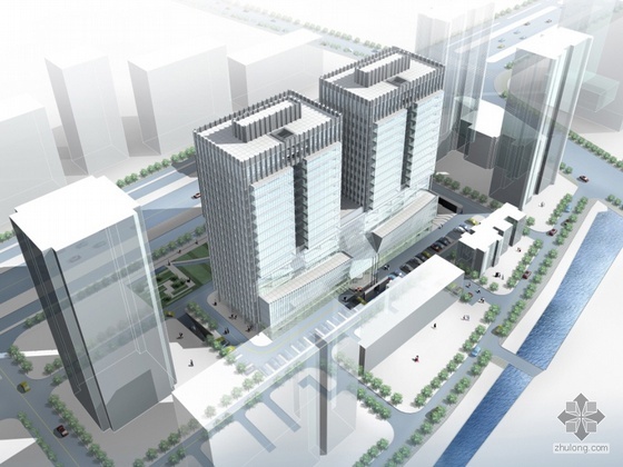 商务大厦效果图资料下载-[杭州市]某高层商务大厦建筑方案设计