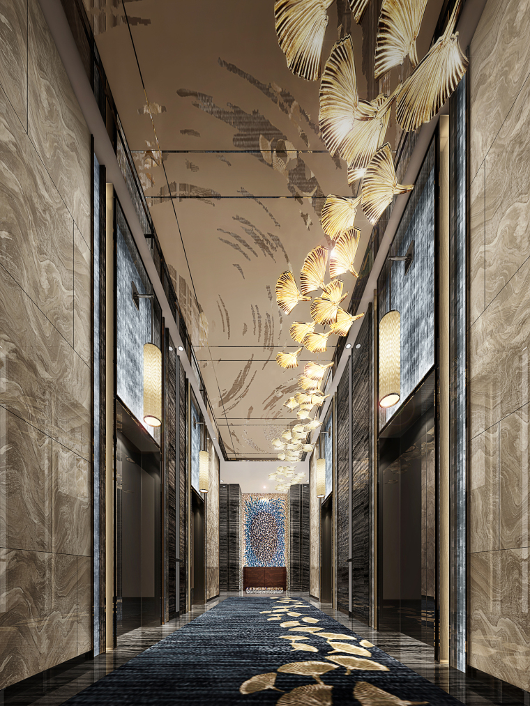 CCD--重庆华宇豪生酒店设计效果图-03-电梯厅