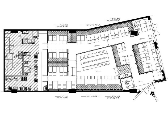 餐饮空间设计剖面图资料下载-[上海]味千拉面餐饮空间设计施工图（附效果图）