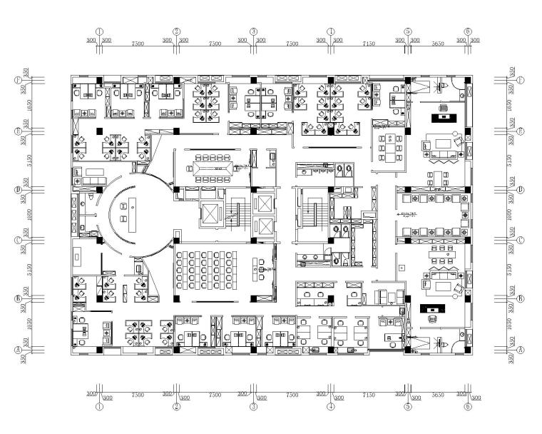 [天津]泰宇集团六层办公室装修施工图+效果图-6六层弱电平面图