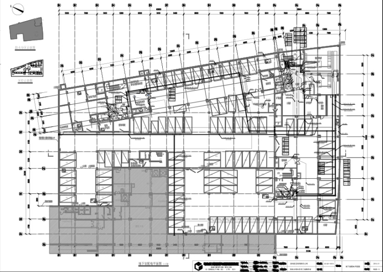 深圳市深航总部东区员工备勤宿舍水暖电图纸-地下室配电平面图