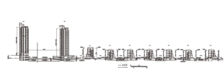 [山东]现代风格青岛半岛蓝湾居住小区规划设计方案文本-剖面图