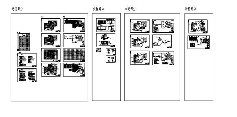 屋顶花园景观工程全套施工图-总缩览图