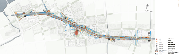 [浙江]滨江河畔生态廊道景观设计方案（2017最新）-交通动线分析