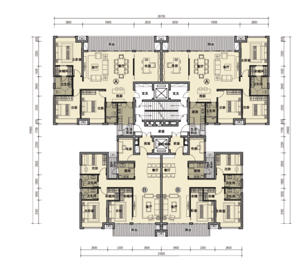 [广州]别致立面一梯一户高层住宅建筑设计方案文本（含SU、CAD）-别致立面一梯一户高层住宅建筑设计方案文本（含SU、CAD）