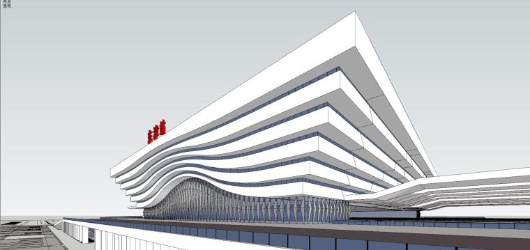 [湖北]襄阳东津高铁站建筑模型设计（现代风格）-D 4
