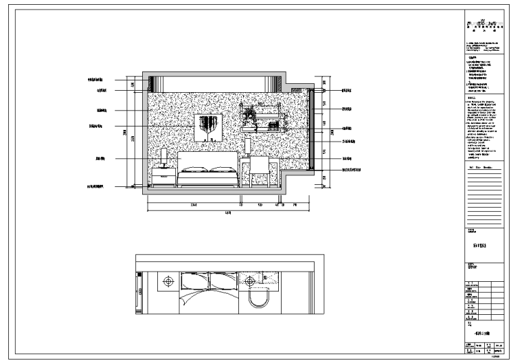 连江复式楼室内装修设计完整施工图及效果图-次卧立面图