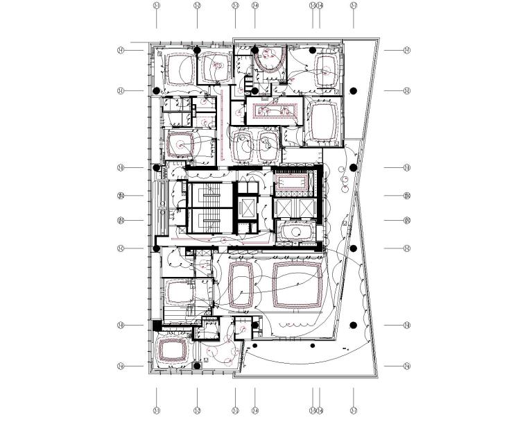 [HID+DIA]深圳湾1号-豪华四居室样板间室内装修设计施工图+效果图-5T2样板房开关布置图