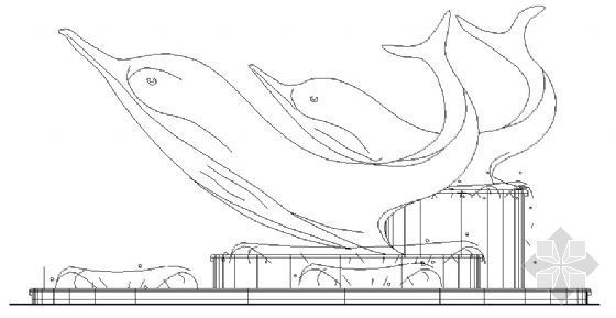 海豚雕塑CAD图资料下载-雕塑方案图