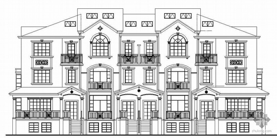 某小区别墅建筑施工图资料下载-[上海]某小区联体三层别墅建筑施工图