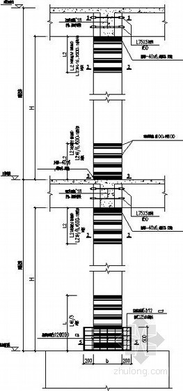 碳纤维加固柱节点资料下载-框架柱碳纤维布围束加固节点构造详图