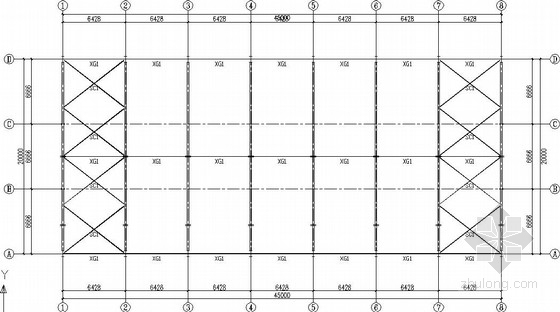 钢门CAD图资料下载-45X20米钢门式刚架厂房结构施工图
