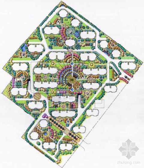 住宅小区景观设计彩图资料下载-[浙江]住宅区环境景观设计方案