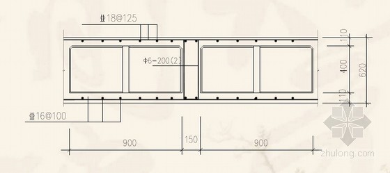 [QC成果]提高现浇GBF（竖孔芯模）混凝土空心楼盖施工质量-空心楼盖剖面图 