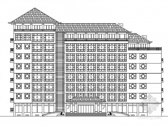 20层办公大楼资料下载-七层坡屋顶机关办公大楼建筑设计方案图