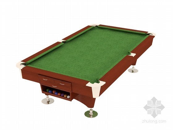 台球桌cad下载资料下载-室内台球桌3D模型下载