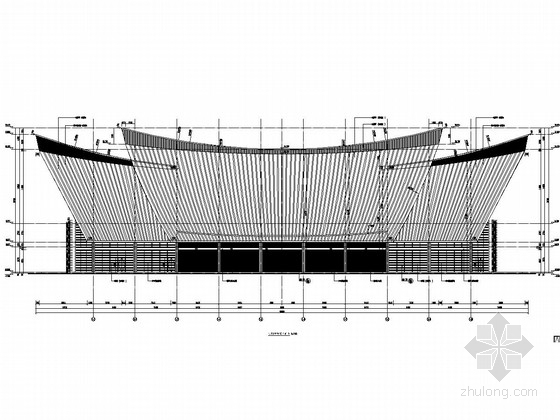 公园游船码头建筑施工图资料下载-[游船码头]地上一层空间钢结构施工图（含建筑图）