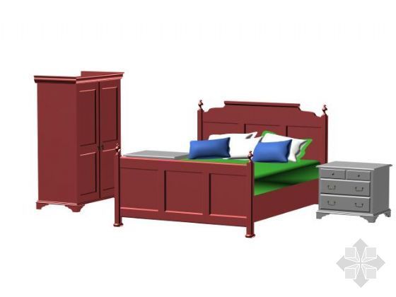 床头柜组合su模型资料下载-组合家具