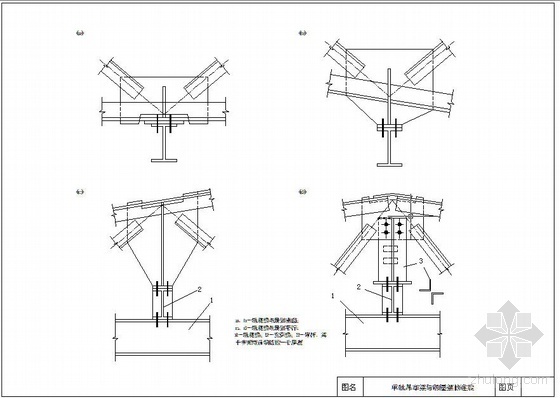 钢屋架与屋面连接设计资料下载-某单轨吊车梁与钢屋架的连接节点构造详图