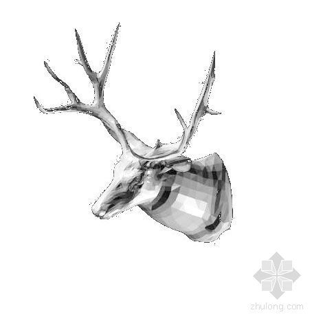 鹿的3d模型资料下载-鹿头