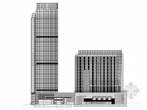 商业及酒店建筑平面图资料下载-[广东]某50层高级商业酒店建筑施工图（211.1米）