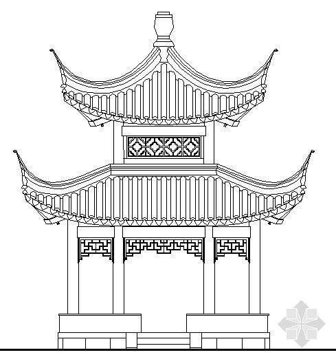 中国古建筑线描 亭子图片