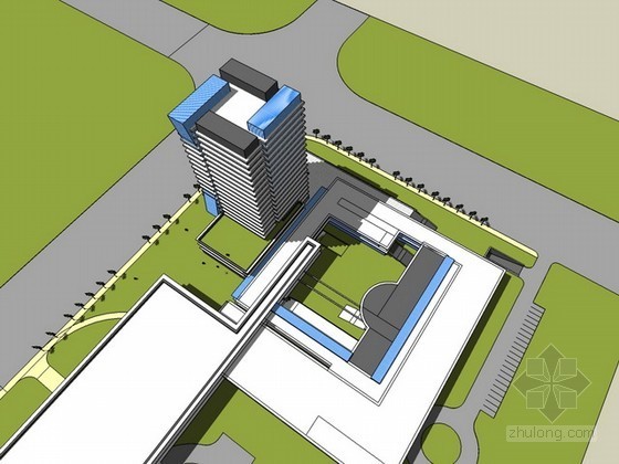 高层写字楼方案sketchup模型下载-高层写字楼方案sketchup模型 