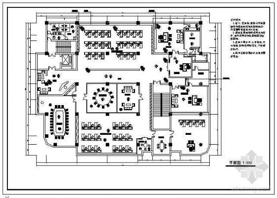 办公楼设计设计图资料下载-电信办公楼装饰设计图