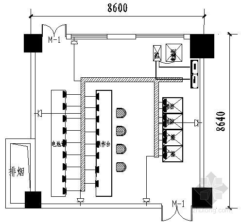 消控室施工资料下载-[海盐]五星酒店消防中控室电气施工图纸