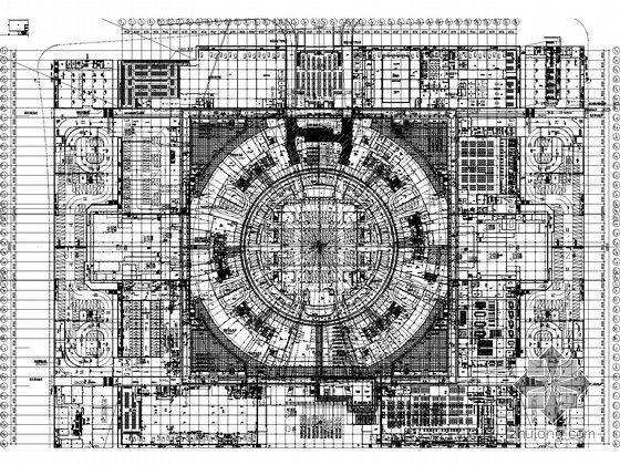 [浙江]地标工程消防系统设计施工图纸（知名设计院 轻水泡沫灭火系统）-地下一层组合平面图