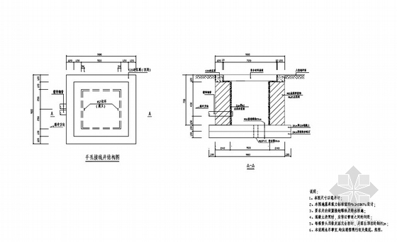 [浙江]城市道路改造工程交通设施图纸31张-手孔接线井结构图