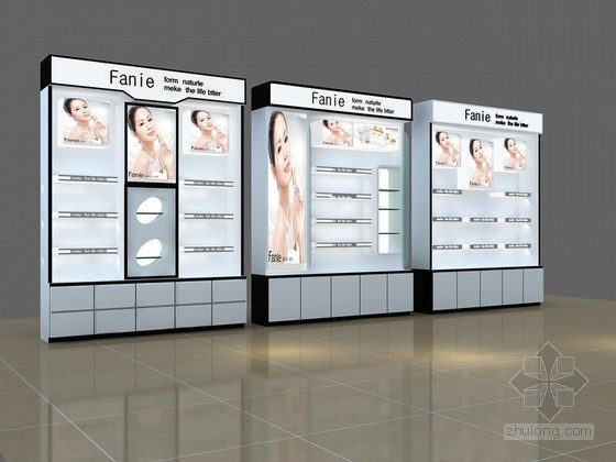大型化妆品公司设计图资料下载-化妆品展柜3D模型下载
