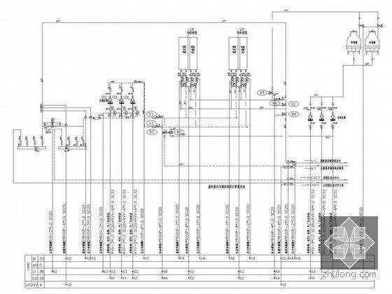 [武汉]大型多层办公楼全套电气施工图纸118张（机房工程）-空调水系统控制原理图