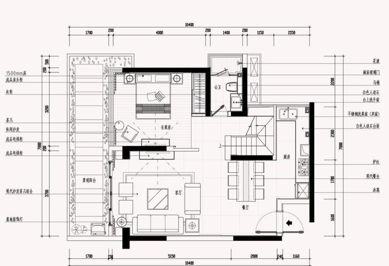 [浙江]现代风格样板房室内施工图设计（效果图+CAD）