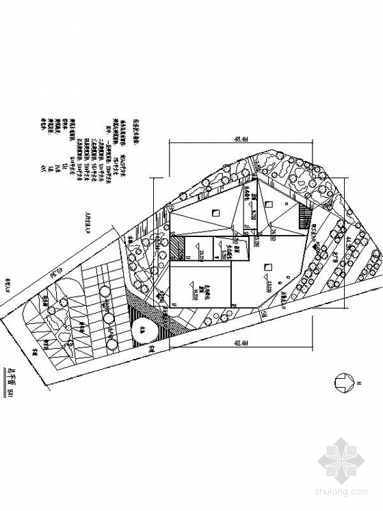 [湖北]现代风格生物产业展示中心建筑设计方案文本（含CAD）-现代风格生物产业园单体建筑总平面图