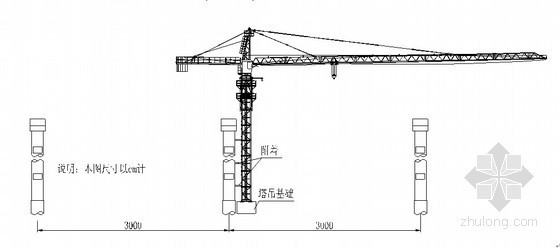 高速公路土建工程盖梁系梁施工通用方案（97页 含计算书）-塔吊布置平面面示意图 