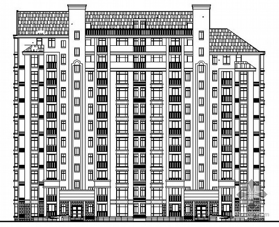 欧式瓦建筑施工图资料下载-某十一层住宅楼建筑施工图
