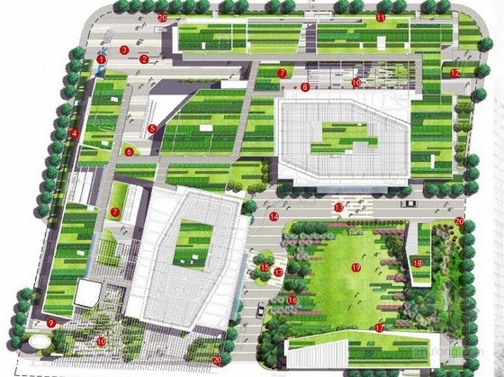 商业街下沉空间资料下载-[上海]城市中心商务区环境景观规划设计方案（知名设计公司）
