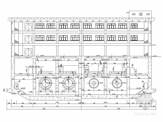 泵站平面剖面资料下载-[江苏]阶梯式泵站站身工程施工图