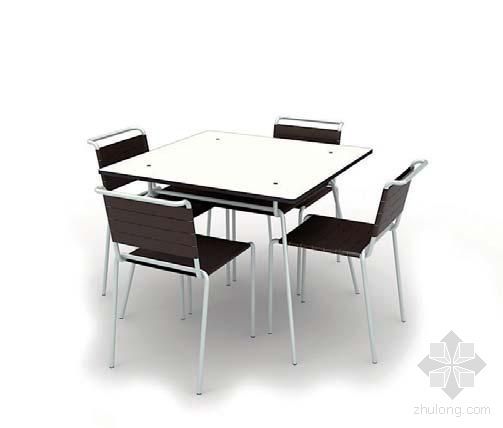 草图模型桌椅组合四人资料下载-四人桌椅