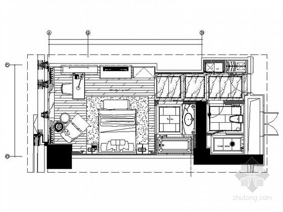 现代装饰柜cad资料下载-[厦门]现代简约酒店客房设计CAD施工图