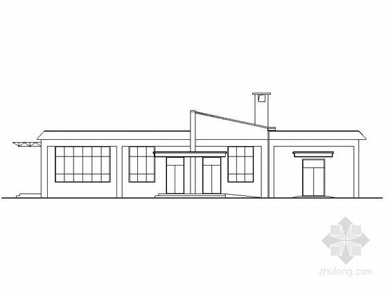 单层餐厅建筑设计施工图资料下载-[永嘉县]某小学单层食堂建筑施工图