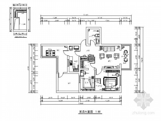 五室两厅两卫装修图资料下载-某现代简约两室两厅设计装修图