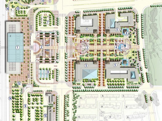 线性广场景观设计资料下载-[诸暨]广场景观设计方案