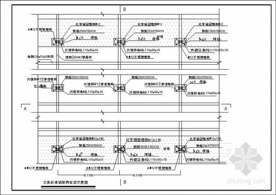 室内大理石干挂节点图资料下载-学校大门干挂大理石节点图