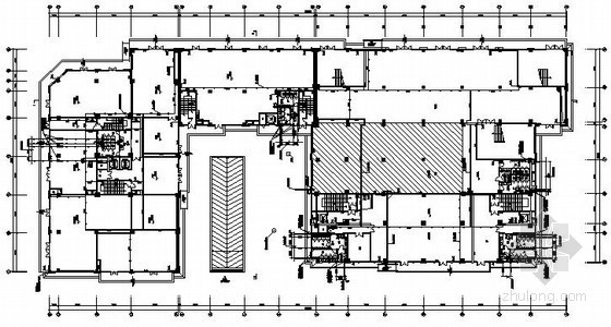 [四川]综合楼给排水消防施工图纸（含气体消防系统）-一层给排水平面图 