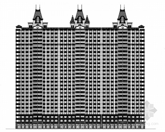 26层住宅楼建筑施工图纸资料下载-[南京]某欧式风格26层住宅楼建筑施工图